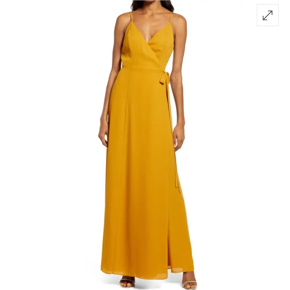 New WAYF slit wrap dress